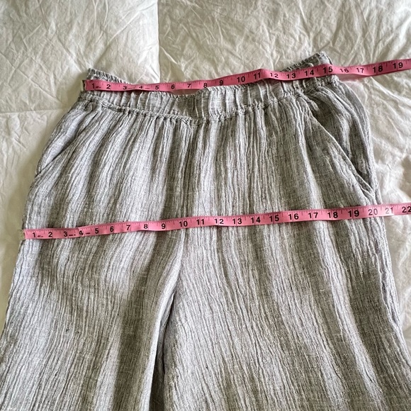 Tahari 100% linen wide leg pull on pants size large women - Picture 7 of 12